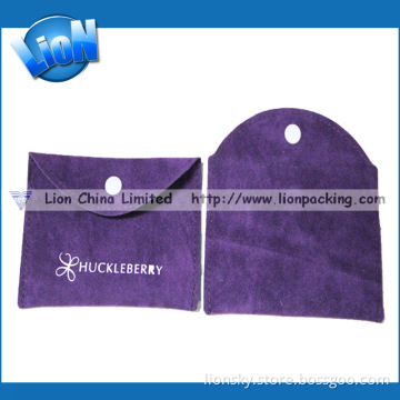 Purple Gift Necklace Pendant Foldable Velvet Snap Bag with Flap (E-094)